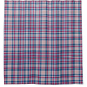 Rot-blaues klassisches Karo Duschvorhang (Vorderseite)