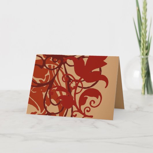 Rot blühen Notecard Karte (Vorderseite)