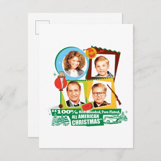 rot blutbedacht, zwei Fisted, ganz amerikanisch We Postkarte (Vorne/Hinten)