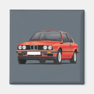 Rot BMWs E30 (3-serie) Magnet
