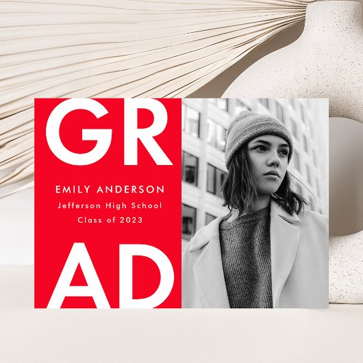 Rot | Bold Foto Abschluss Ankündigung