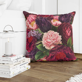Rot-Bordeaux-Blume, lila und rot, rosa Kissen