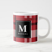 Rot, Bordeaux und schwarzer Karo Weihnachten Jumbo-Tasse (Rechts)
