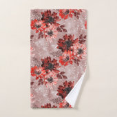 Rot, bordeauxrote Blume. Badhandtuch Set (Handtuch)