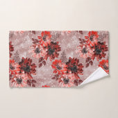 Rot, bordeauxrote Blume. Badhandtuch Set (Handtuch)