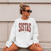 Rot + Braun Faux Glitter Varsity SISTAS Sweatshirt
