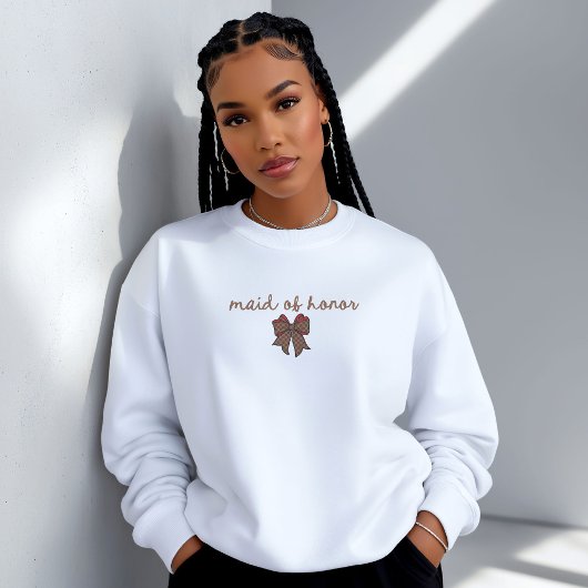Rot + braun kariertes Band MAID OF HONOR Sweatshirt