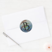 Rot, braun und Beige Pinselstriche B Monogramm Runder Aufkleber (Umschlag)