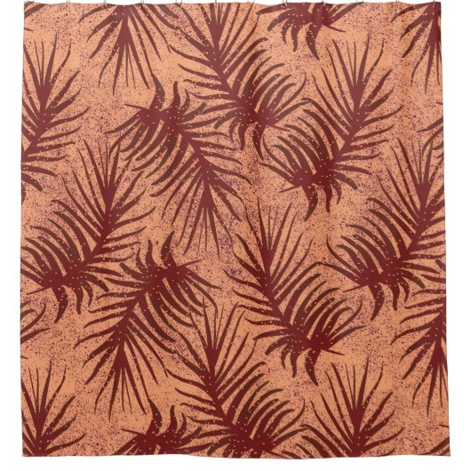 Rot-braune Blätter auf einem Hintergrund mit Motte Duschvorhang (Vorderseite)