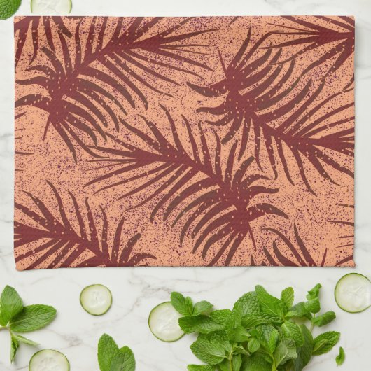 Rot-braune Blätter auf einem Hintergrund mit Motte Geschirrtuch (Gefaltet)