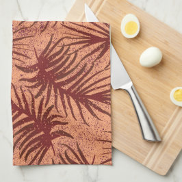 Rot-braune Blätter auf einem Hintergrund mit Motte Geschirrtuch