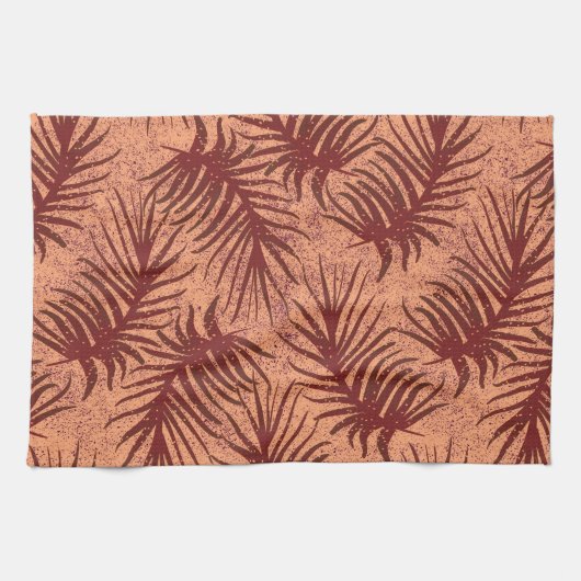 Rot-braune Blätter auf einem Hintergrund mit Motte Geschirrtuch (Horizontal)