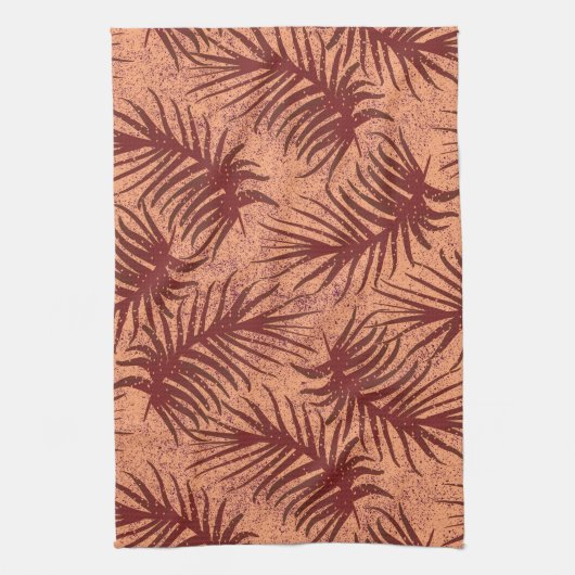 Rot-braune Blätter auf einem Hintergrund mit Motte Geschirrtuch (Vertikal)