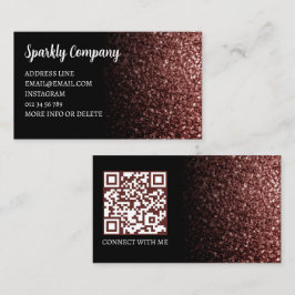 Rot-braune Imitate funkeln schwarz-eleganter QR-Co Visitenkarte