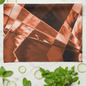 Rot-braunes, schmales Quadrat und Rechtecke Geschirrtuch (Gefaltet)