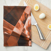 Rot-braunes, schmales Quadrat und Rechtecke Geschirrtuch (Viertel Falte)