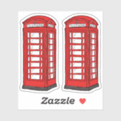 Rot-Britische Telefonkabinen Aufkleber (Blatt)