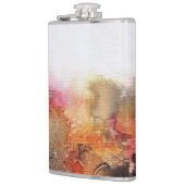 Rot Brown Orange Weiß Moderne Abstrakte Kunst Flachmann (Links)