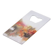 Rot Brown Orange Weiß Moderne Abstrakte Kunst Geldbeutel Flaschenöffner (Vorderseite Schrägansicht)