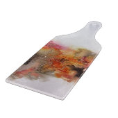 Rot Brown Orange Weiß Moderne Abstrakte Kunst Schneidebrett (Ecke)