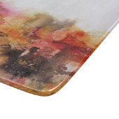 Rot Brown Orange Weiß Moderne Abstrakte Kunst Schneidebrett (Ecke)