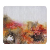 Rot Brown Orange Weiß Moderne Abstrakte Kunst Schneidebrett (Vorderseite)