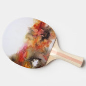 Rot Brown Orange Weiß Moderne Abstrakte Kunst Tischtennis Schläger (Seitenansicht)