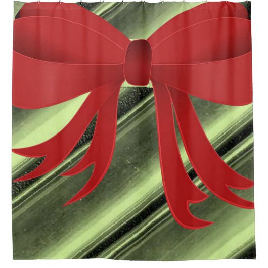 Rot-Buggrün-schwarzer Duschvorhang (Vorderseite)