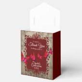 Rot, Burgund, Gold Tiara Quinceanera Gefälligkeits Geschenkschachtel (Geöffnet)