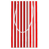 Rot, Burgund und weiße Streifen Kleine Geschenktüte (Rückseite)