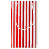Rot, Burgund und weiße Streifen Kleine Geschenktüte (Vorderseite)