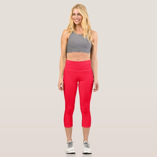 Rot Capri Leggings (Vorderseite)