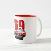 Rot Chevelle Coupé 1969 Zweifarbige Tasse (VorderseiteRechts)