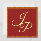 Rot-Chinesische Hintergrundhochzeit Einladung (Rückseite)