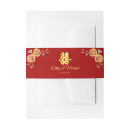 Rot-Chinesische Hochzeit orange Blütendonnerstück Einladungsbanderole