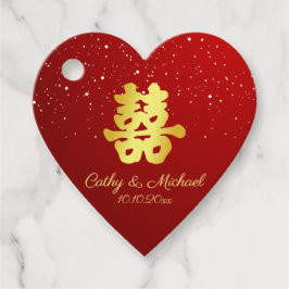Rot-Chinesische Hochzeit Schneeflocke doppeltes Gl Geschenkanhänger