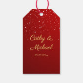 Rot-Chinesische Hochzeit Schneeflocke doppeltes Gl Geschenkanhänger (Rückseite)