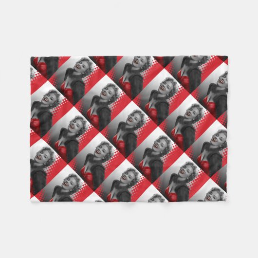 Rot CONJO2 punktiert Marilyn ZAZZ Fleecedecke (Vorderseite (Horizontal))