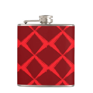 Rot, cool, trendy, urban, x-form Pinselstriche Flachmann