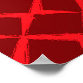 Rot, cool, trendy, urban, x-form Pinselstriche Poster (Ecke)
