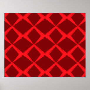 Rot, cool, trendy, urban, x-form Pinselstriche Poster