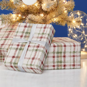 Rot Creme Grüne Streifen Weihnachten Geschenkpapier