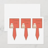 Rot/Creme Hochzeitstorte Postkarte (Vorne/Hinten)