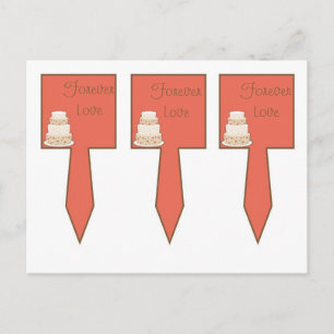 Rot/Creme Hochzeitstorte Postkarte