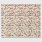 Rot-Creme-Toile einer Landkuh-Landschaft Geschenkpapier (Flach)