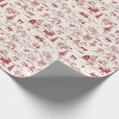 Rot-Creme-Toile in einer Landschaft Geschenkpapier (Ecke)