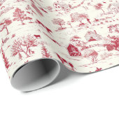 Rot-Creme-Toile in einer Landschaft Geschenkpapier (Rolleneckpunkt)