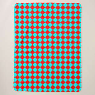 Rot Cyan Prüfer Diamantmuster Sherpadecke