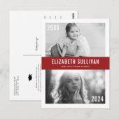 Rot damals und jetzt FotoCollage Abschluss Postkarte (Vorne/Hinten)