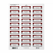 Rot, Damask-Rücksendeadresse-Etikett in einer beli (Vorne)